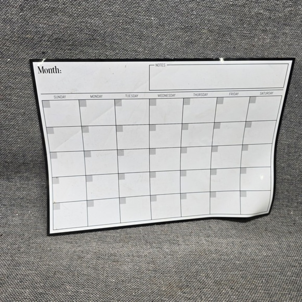 Magnetic Dry Erase Calendar Monthly Planner 17x12 White Good Minimalist
